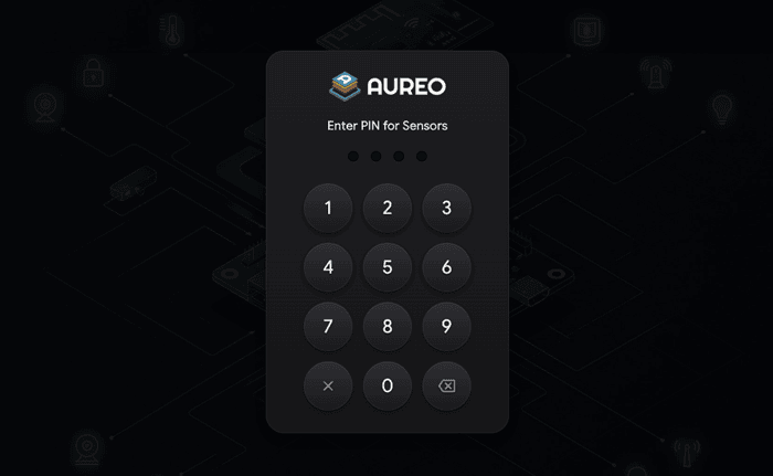 Alarm panel — PIN keypad